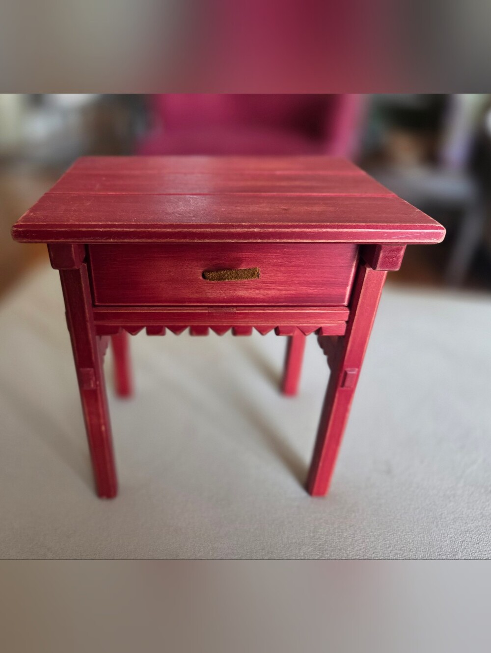 American Girl Doll Josefina Vintage 1997 Red Side Table with Drawer